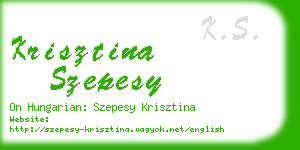 krisztina szepesy business card